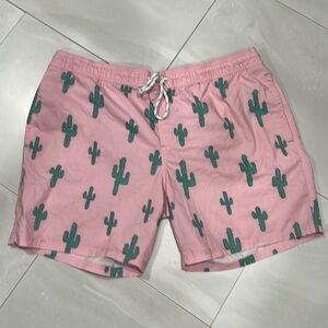 Goodfellow Men’s Pink Cactus Swim Trunks XL